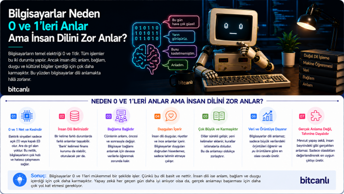 Bilgisayarlar Neden 0 ve 1'leri Anlar Ama İnsan Dilini Zor Anlar?
